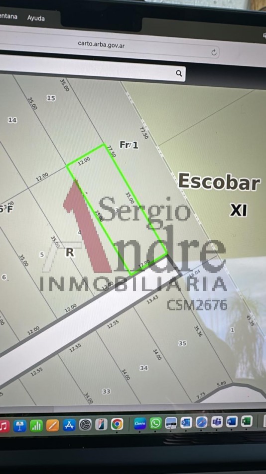 LOTE EN VENTA LAS ORQUIDEAS BARRIO LAMBERTUCCI ESCOBAR
